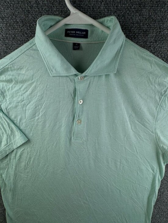 Peter Millar Other - PETER MILLAR Crown Crafted Men Short Sleeve Golf Polo Shirt Green Medium